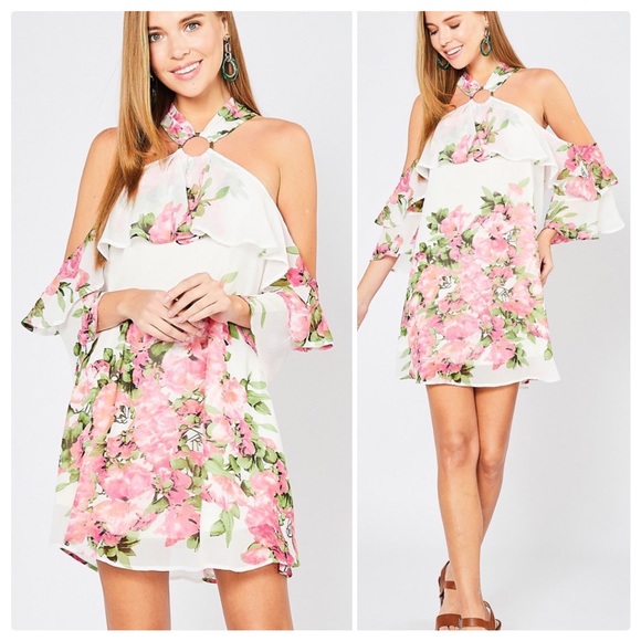Entro Lovely in Florals Halter Mini Dress - Picture 10 of 16